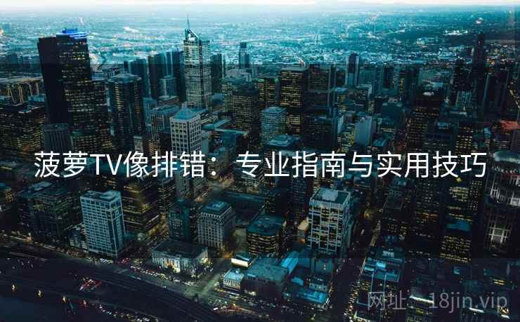 菠萝TV像排错：专业指南与实用技巧  第2张