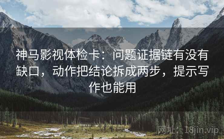 神马影视体检卡：问题证据链有没有缺口，动作把结论拆成两步，提示写作也能用