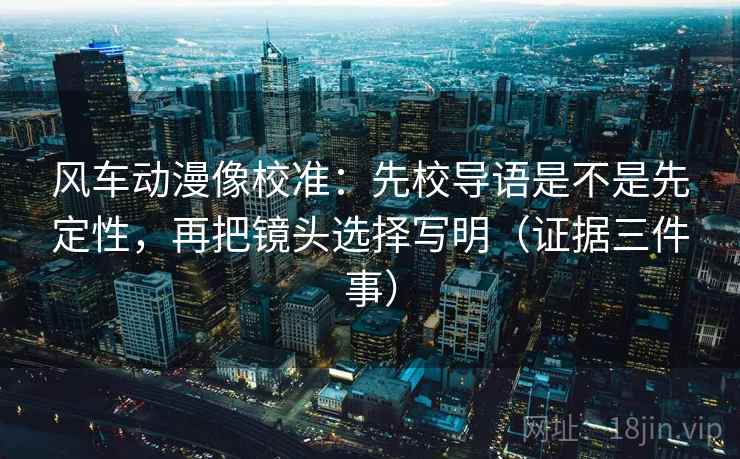 风车动漫像校准：先校导语是不是先定性，再把镜头选择写明（证据三件事）  第2张